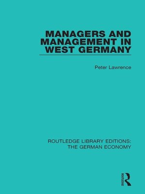 cover image of Managers and Management in West Germany